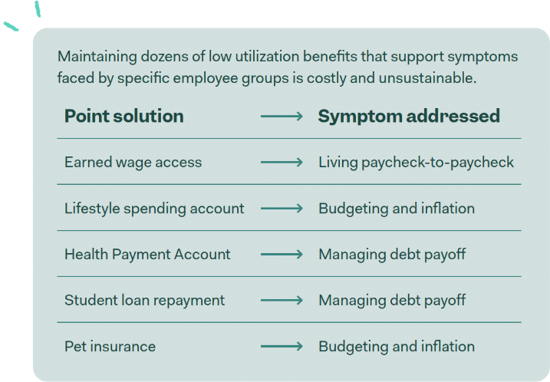 Point solutions don't solve foundational financial issues 